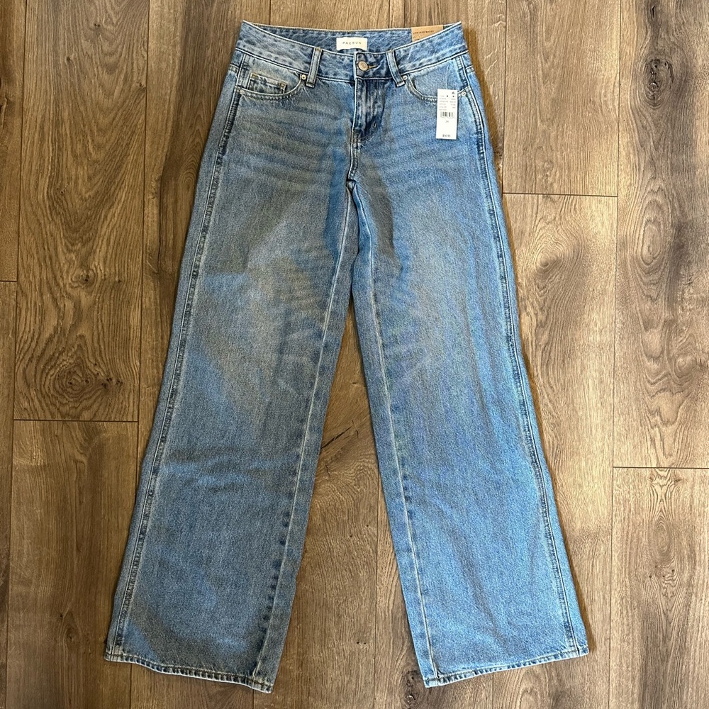 NWT PACSUN jeans size 24 low rise baggy wide leg